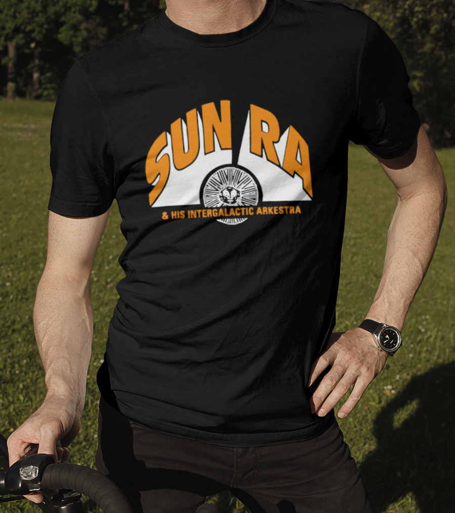 Sun Ra And His Intergalactic Arkestra Orange Text Circular Starburst T-Shirt