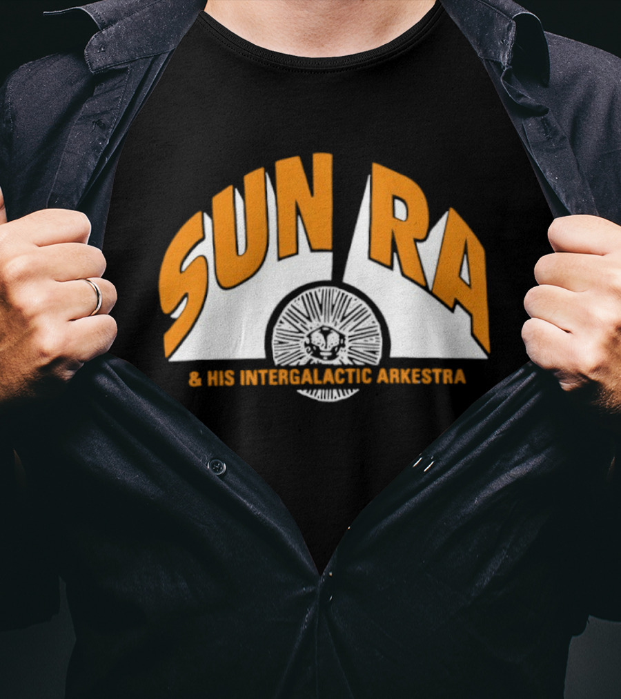 Sun Ra And His Intergalactic Arkestra Orange Text Circular Starburst T-Shirt