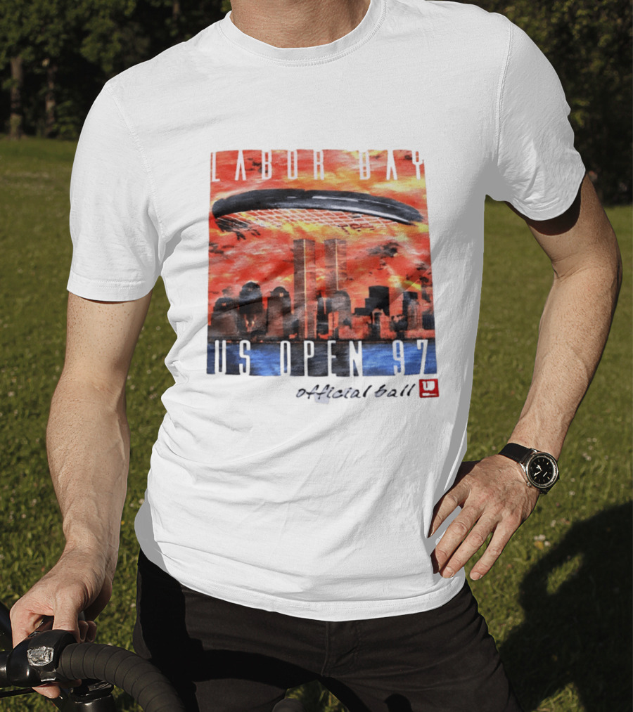 Labor Day US Open 97 Wilson Official Ball Twin Towers Skyline T-Shirt