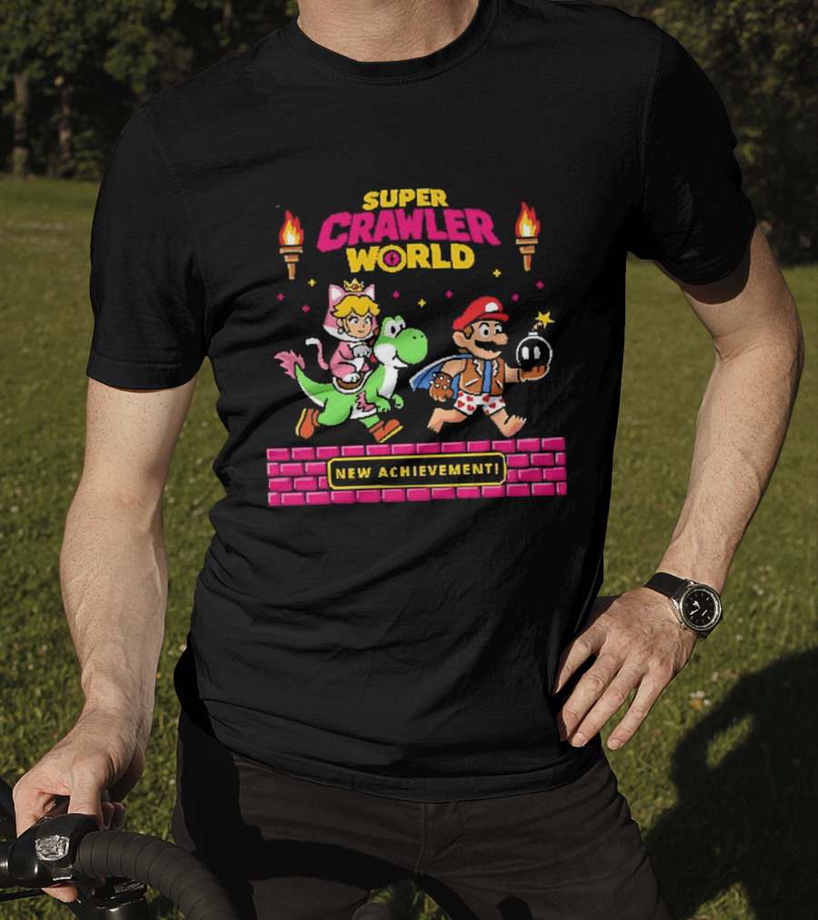 Super Crawler World Mario Peach Yoshi New T-Shirt