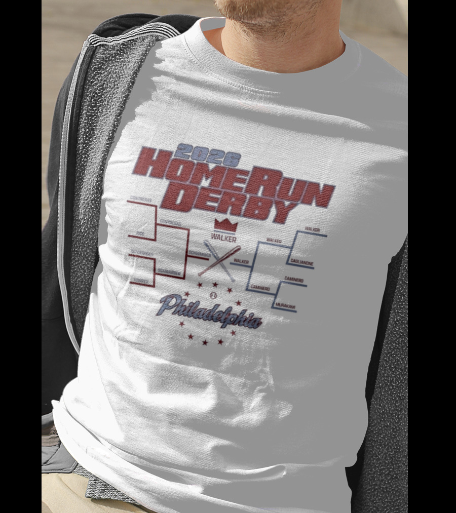 2026 Home Run Derby Bracket Philadelphia Baseball Event Stars And Crown T-Shirt