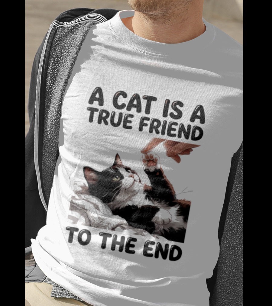 A Cat Is A True Friend To The End Pet Owner's Feline Loyalty And Companionship T-Shirt