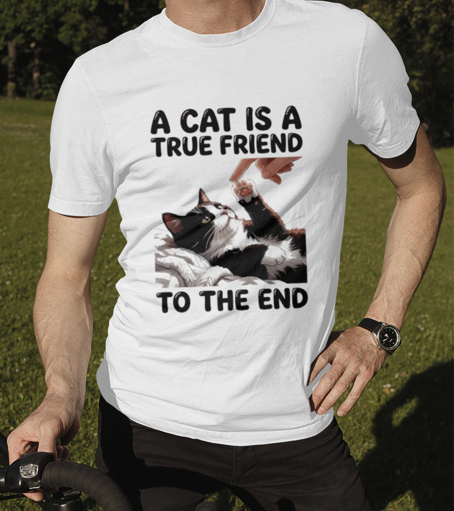 A Cat Is A True Friend To The End Pet Owner's Feline Loyalty And Companionship T-Shirt