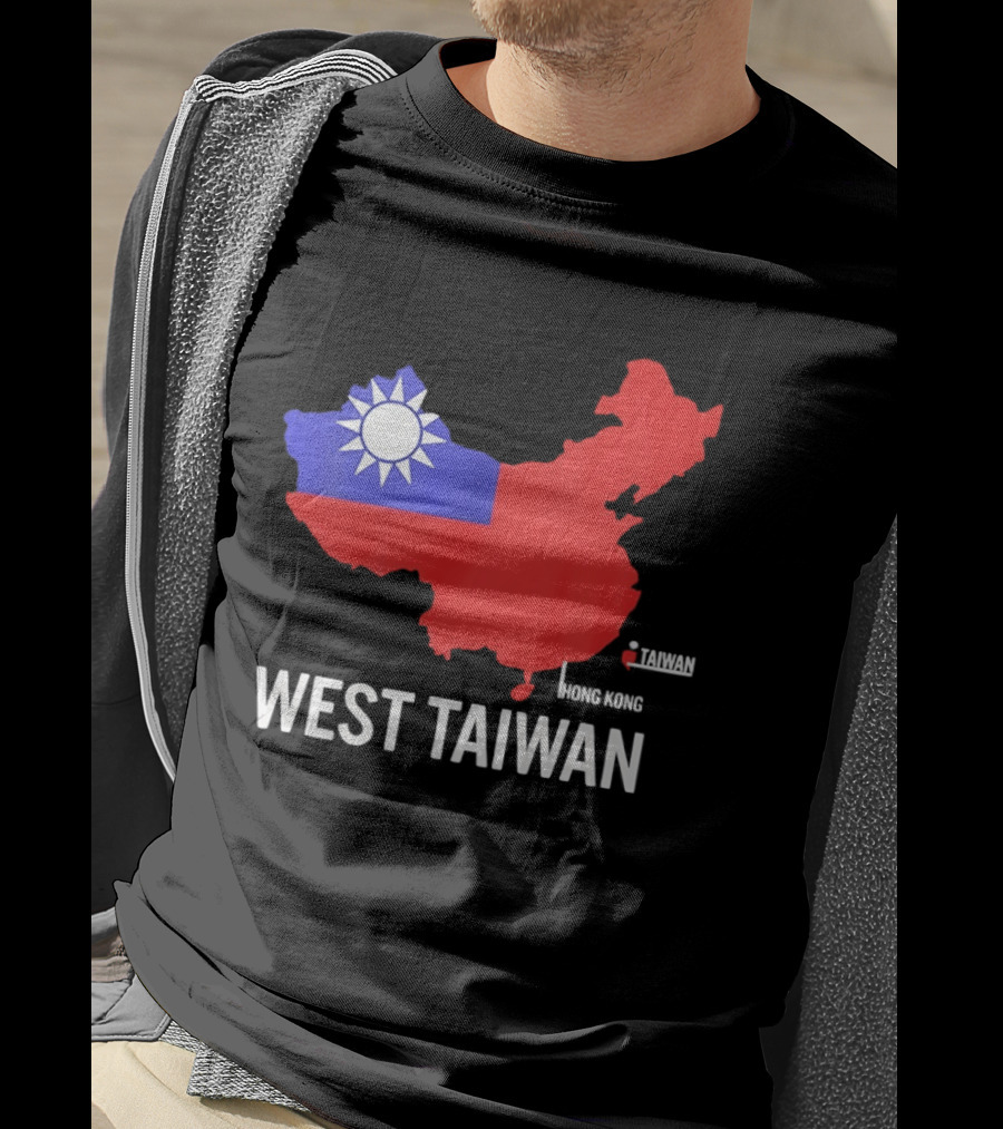 West Taiwan Map Political Geopolitical With Flag T-Shirt