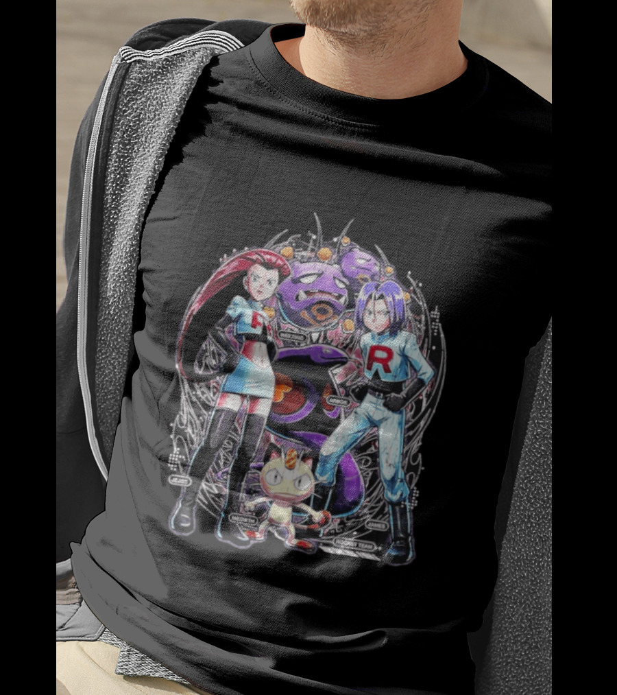 Team Rocket Jessie James Meowth Arbok Weezing Rocket Team T-Shirt