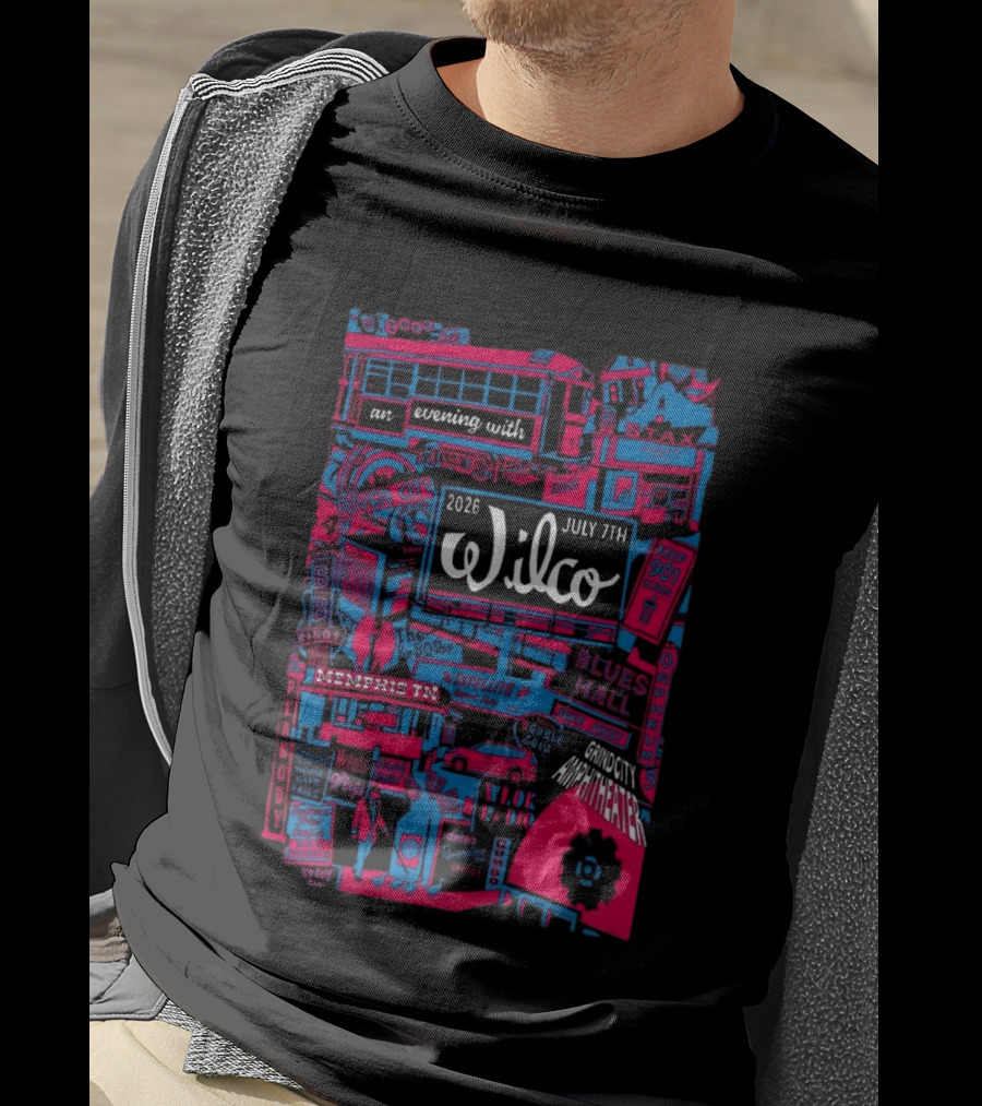 Wilco July 7 2026 Grind City Amphitheater Memphis TN An Evening With Stax Blues River City T-Shirt