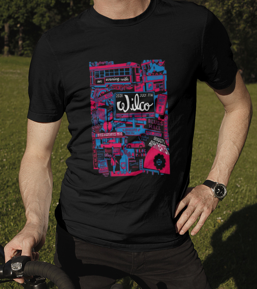 Wilco July 7 2026 Grind City Amphitheater Memphis TN An Evening With Stax Blues River City T-Shirt