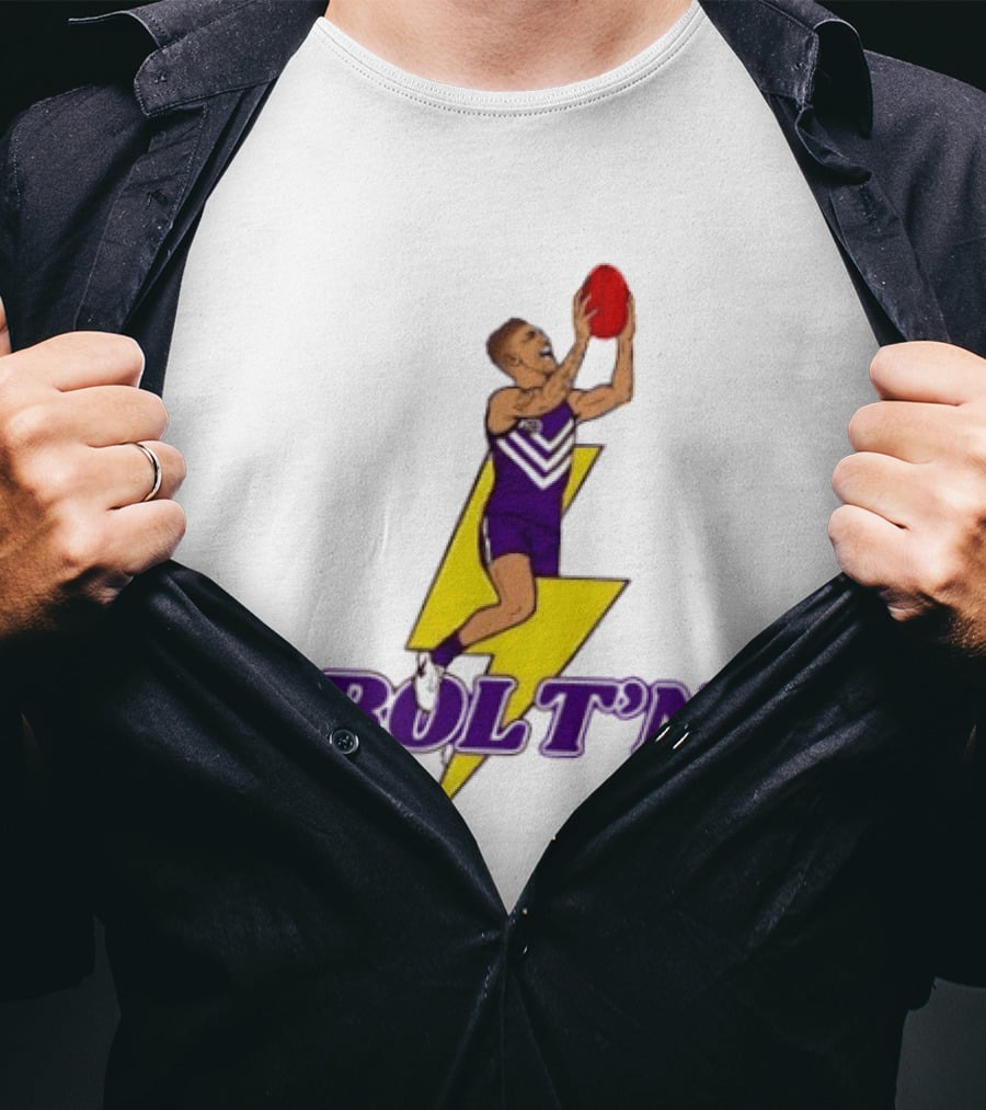 Bolt'n High Flying Australian Football Player AFL Footy T-Shirt