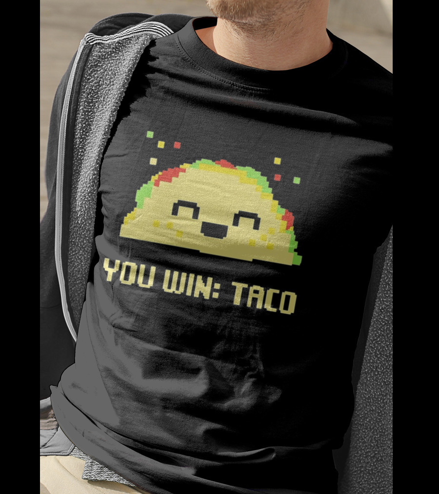 You Win Taco Pixel Art Cute Taco Face T-Shirt