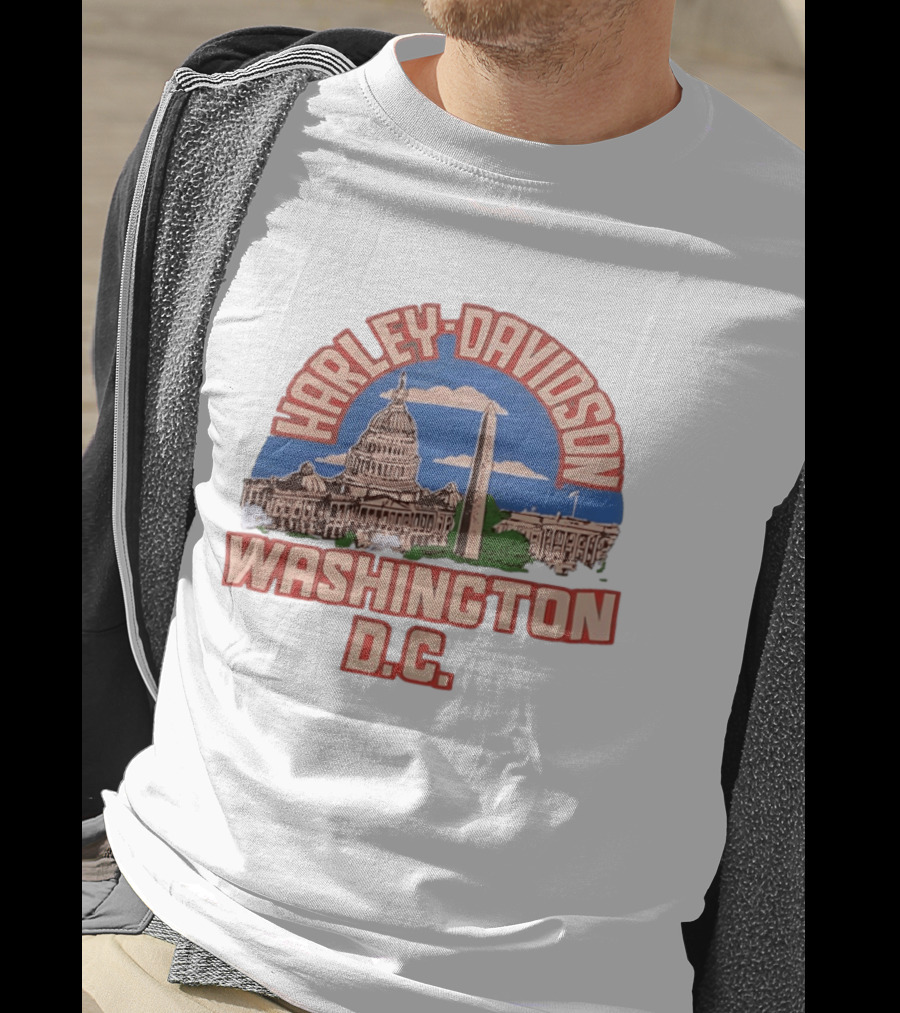 Harley Davidson Washington DC Capitol Washington Monument T-Shirt