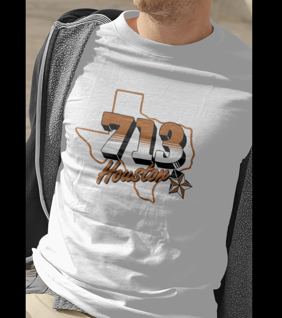 Houston 713 Texas Map Lone Star T-Shirt