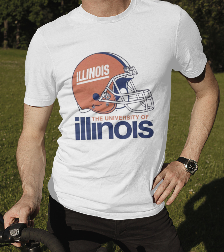 Illinois Football Helmet University Of Illinois Team Spirit T-Shirt