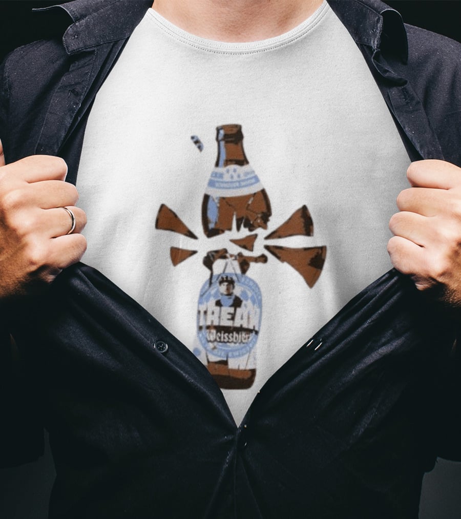Tream Weissbier Vom Ersten Schluck Bis In Die Ewigkeit Schneider Weisse Exploding Beer Bottle T-Shirt