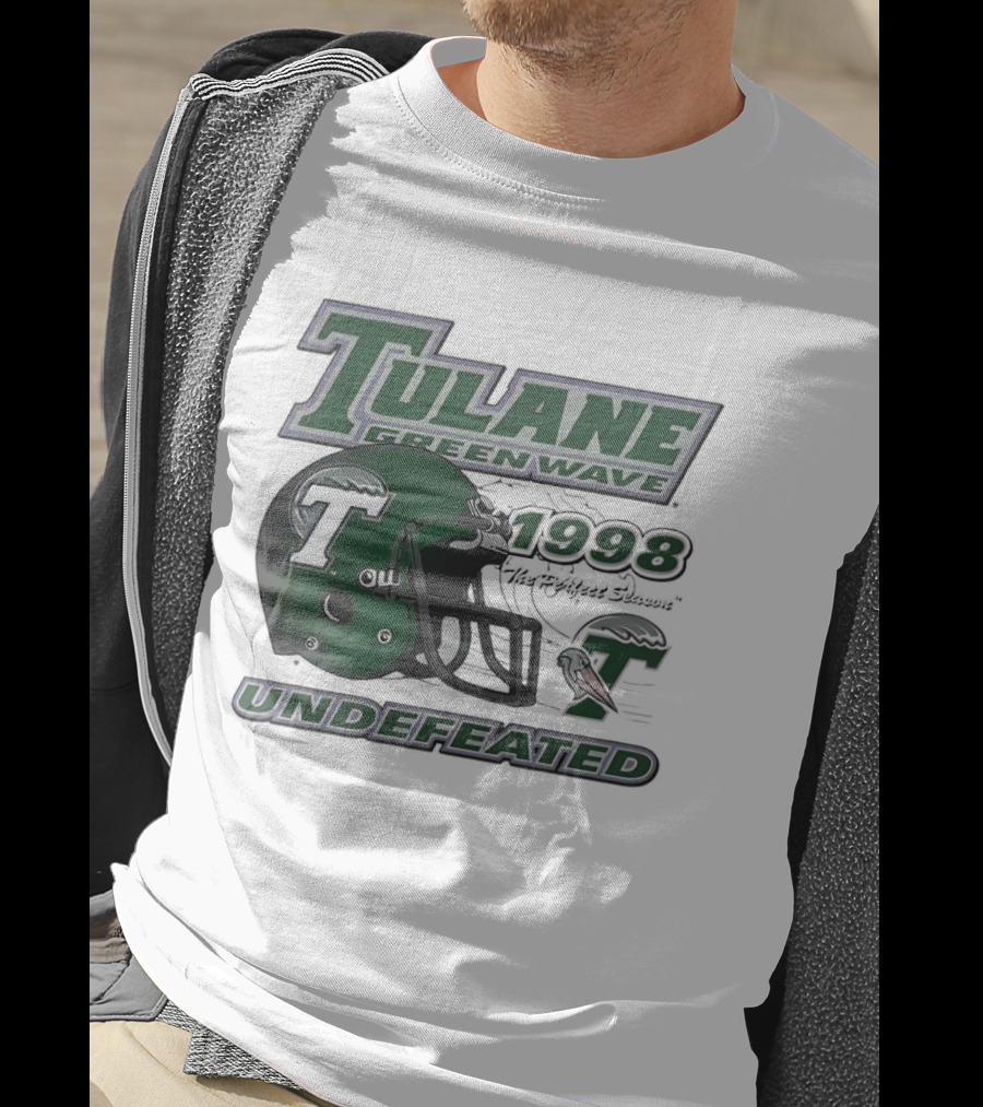 Tulane Green Wave 1998 Undefeated Perfect Season Helmet Pelican T-Shirt