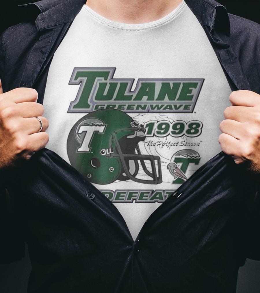 Tulane Green Wave 1998 Undefeated Perfect Season Helmet Pelican T-Shirt