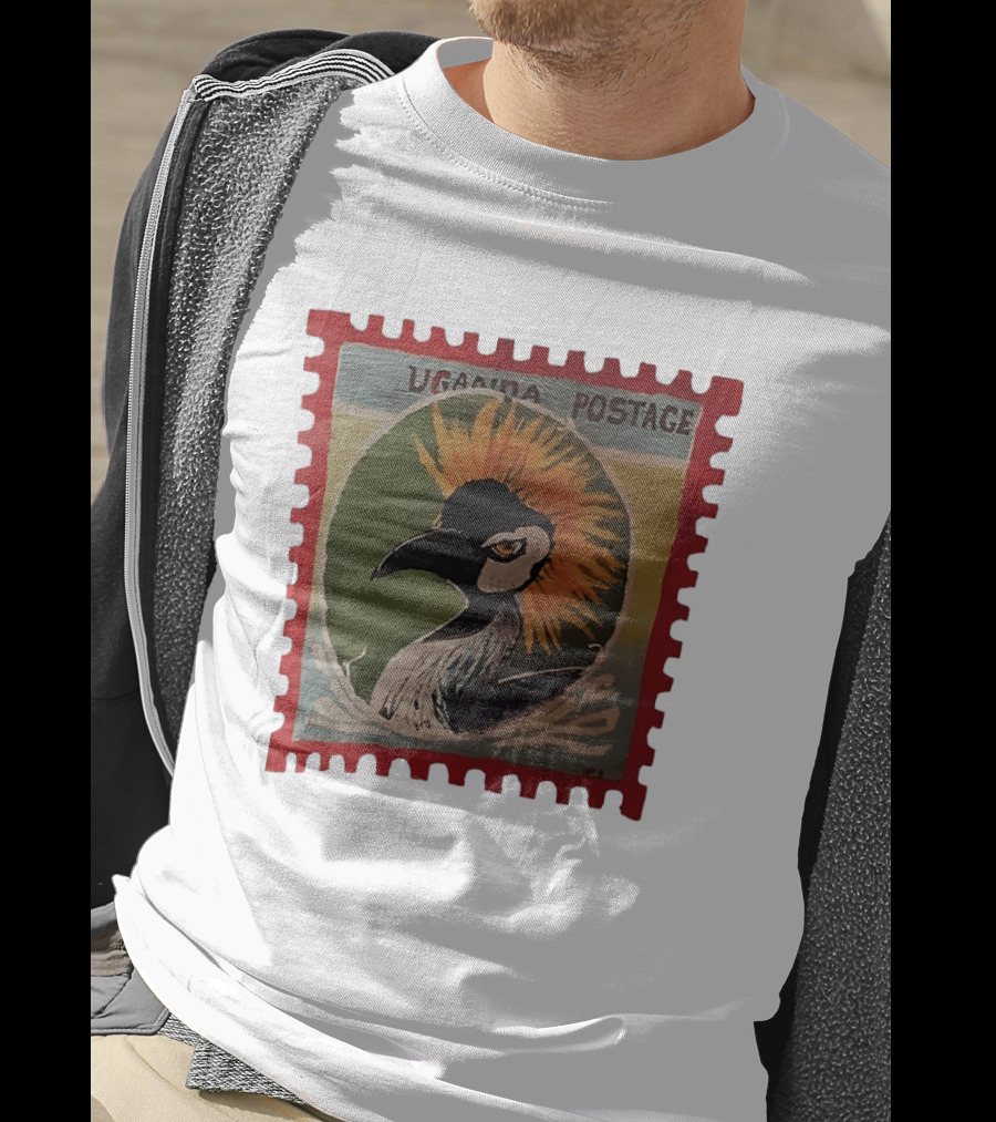 Uganda Postage Stamp Grey Crowned Crane T-Shirt