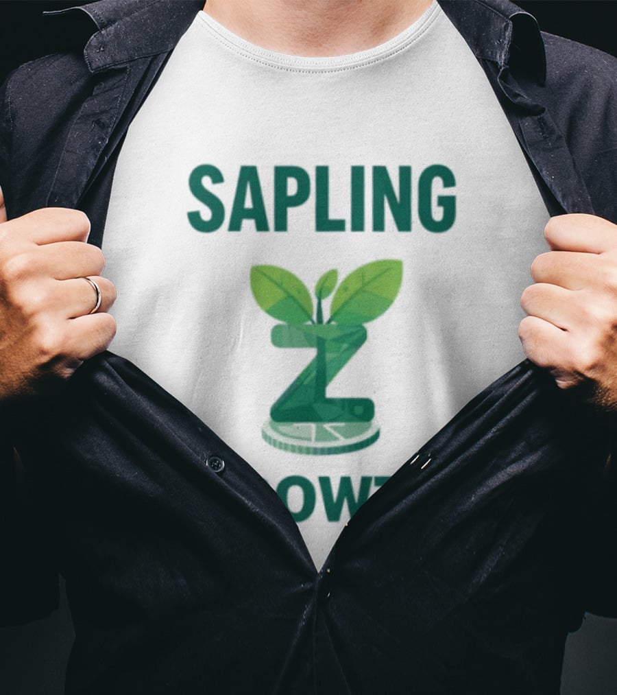 Sapling Growth Z Coin Zcash Crypto Leaf T-Shirt