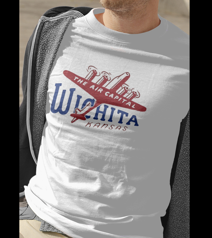 Wichita Kansas The Air Capital Airplane Retro Aviation T-Shirt