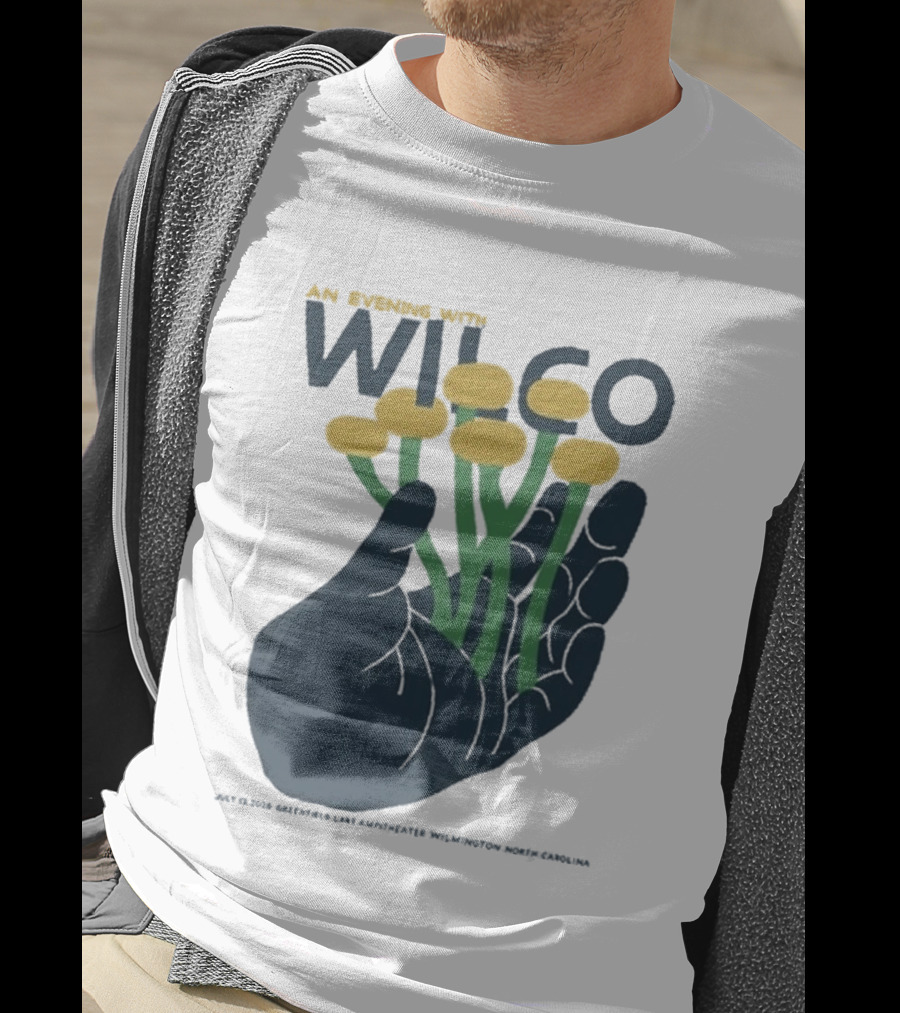 An Evening With Wilco Greenfield Lake Amphitheater 7 13 26 Wilmington NC Hand Flowers T-Shirt