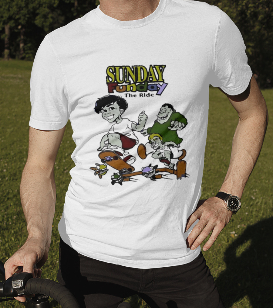 SUNDAY Funday The Ride Skateboarding Adventure Kids T-Shirt