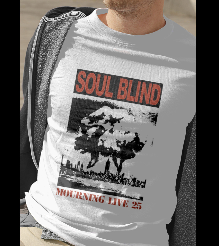 Soul Blind Mourning Live 25 Mushroom Cloud Explosion Over City Skyline T-Shirt
