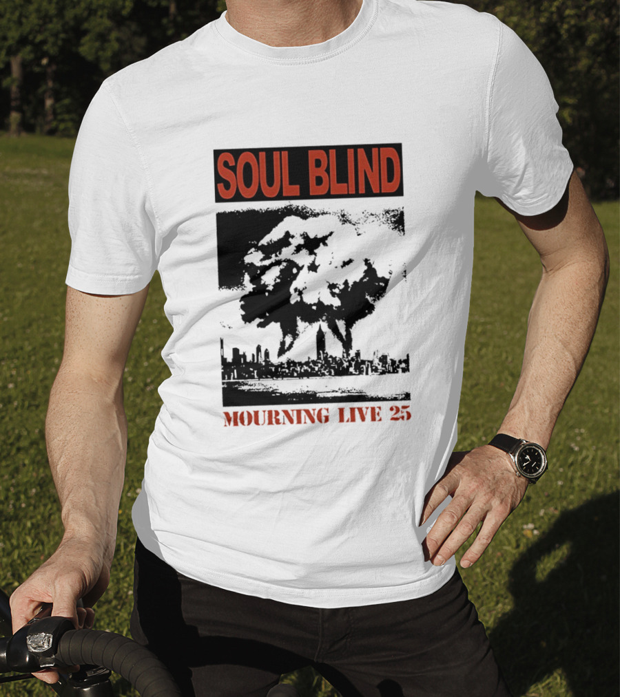 Soul Blind Mourning Live 25 Mushroom Cloud Explosion Over City Skyline T-Shirt