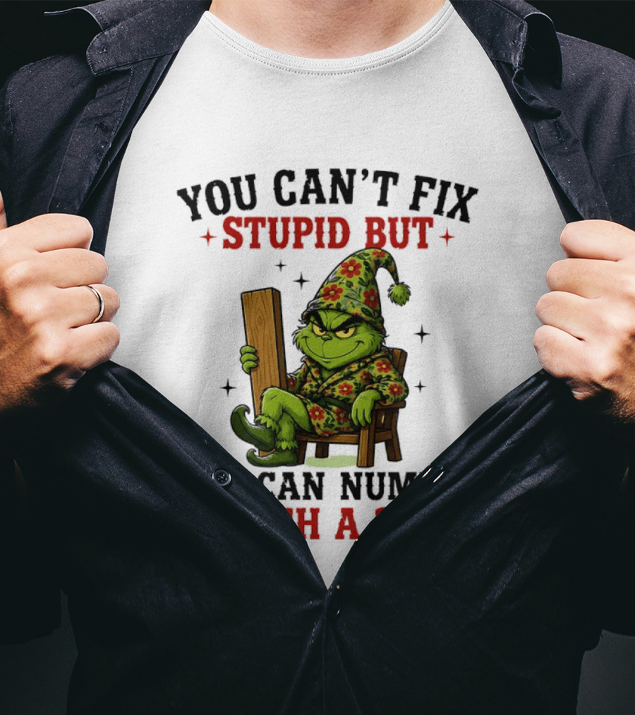 You Can't Fix Stupid Grinch Numb It With A 2x4 T-Shirt
