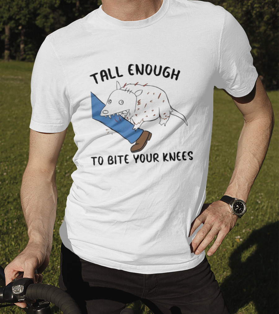 Tall Enough To Bite Your Knees Opossum Joke Featuring Animal Bite T-Shirt