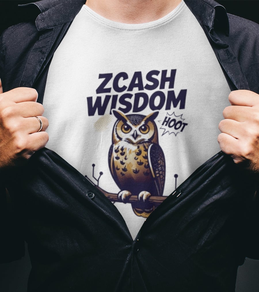 Zcash Wisdom Owl Hoot Cryptocurrency Insight T-Shirt