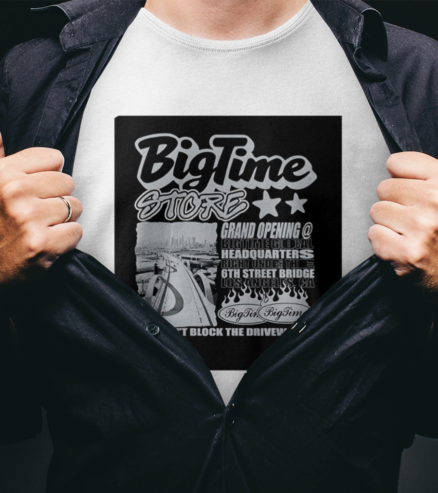 BigTime Store Grand Opening 6th Street Bridge Los Angeles Global Headquarters T-Shirt