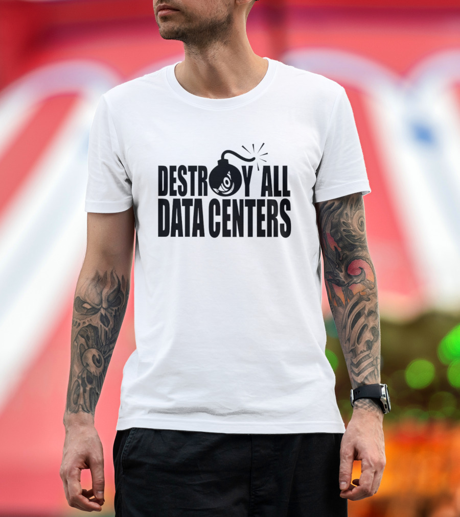 Destroy All Data Centers Tech Humor Bomb Icon Server Room T-Shirt