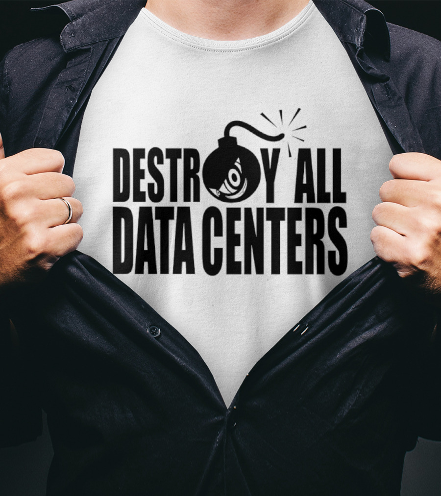Destroy All Data Centers Tech Humor Bomb Icon Server Room T-Shirt