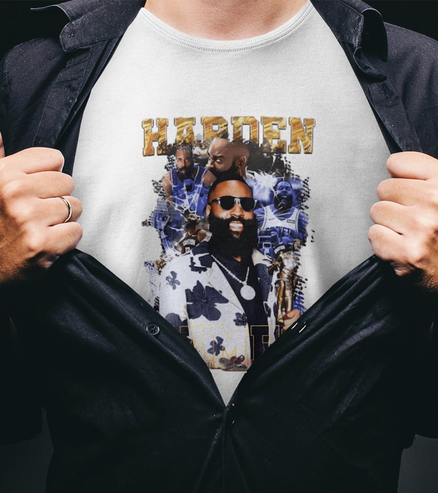 James Harden Houston Rockets NBA Legend Collage T-Shirt
