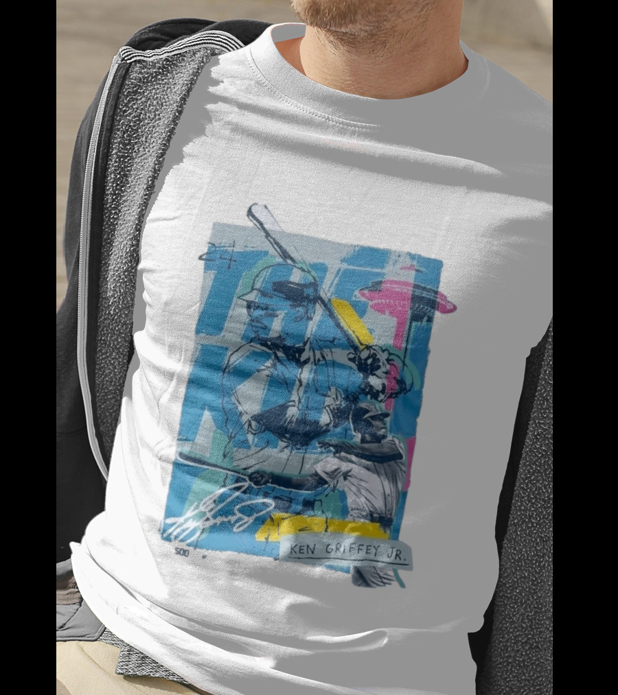 Ken Griffey Jr The Kid Baseball Legend Number 24 Seattle Skyline T-Shirt