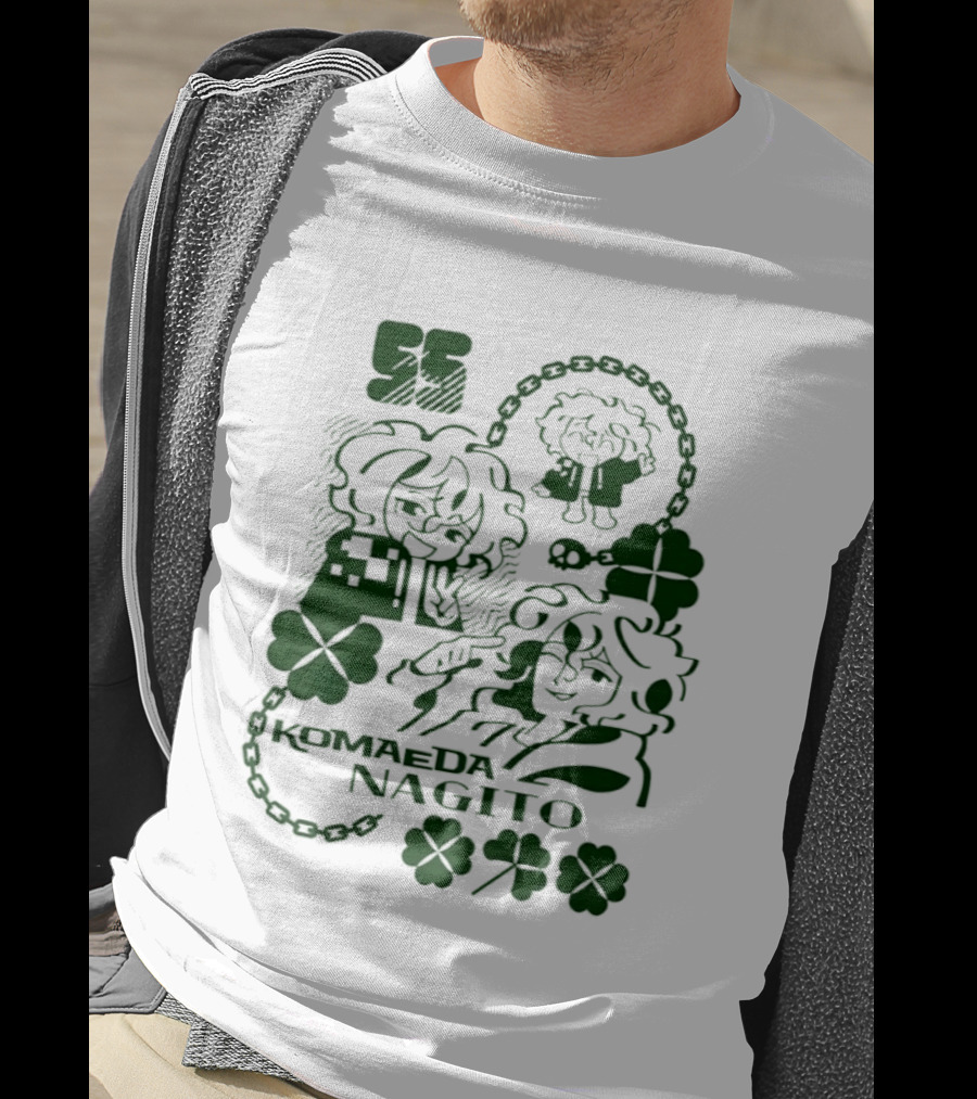 Komaeda Nagito Cute Clover Chain T-Shirt
