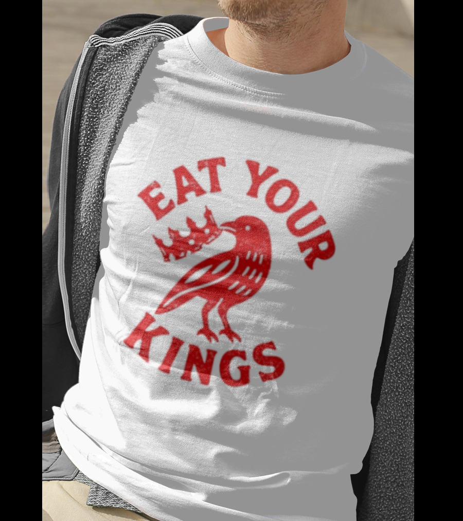Eat Your Kings Raven With Crown Gothic Crow T-Shirt