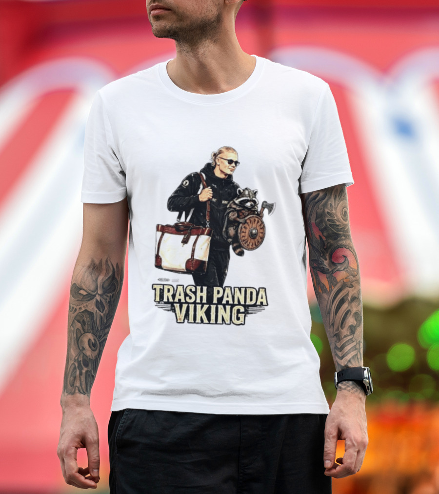 Trash Panda Viking Erling Haaland Football Norway Fans T-Shirt