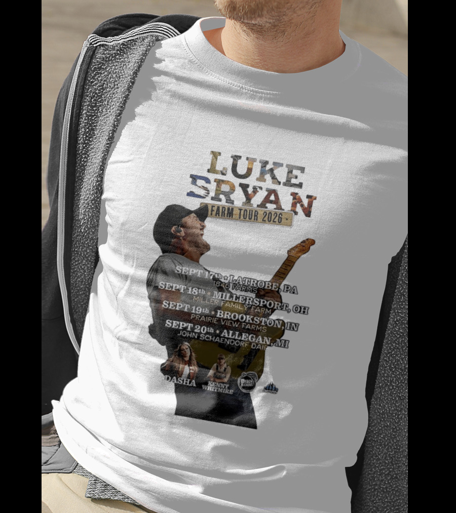 Luke Bryan Farm Tour 2026 Latrobe Millersport Brookston Allegan Dasha Kenny Whitmire T-Shirt