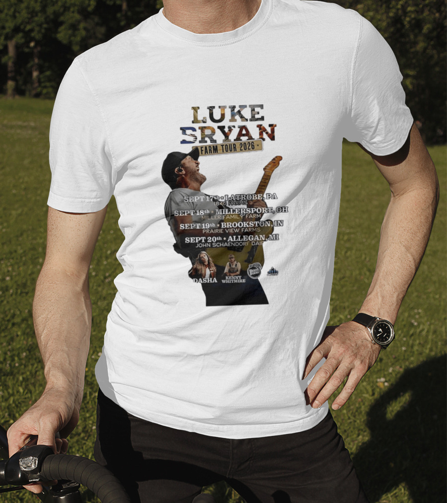 Luke Bryan Farm Tour 2026 Latrobe Millersport Brookston Allegan Dasha Kenny Whitmire T-Shirt