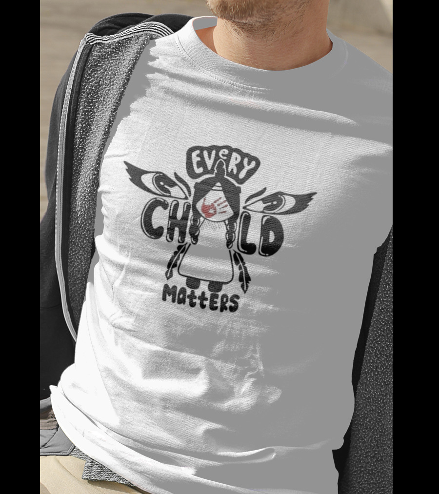 Every Child Matters Indigenous Awareness Red Handprint Wings T-Shirt