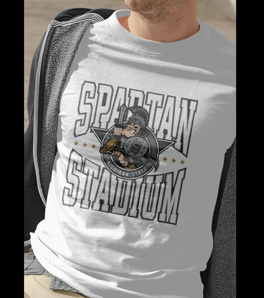 Michigan State Spartan Stadium Vintage Mascot Football Fans T-Shirt