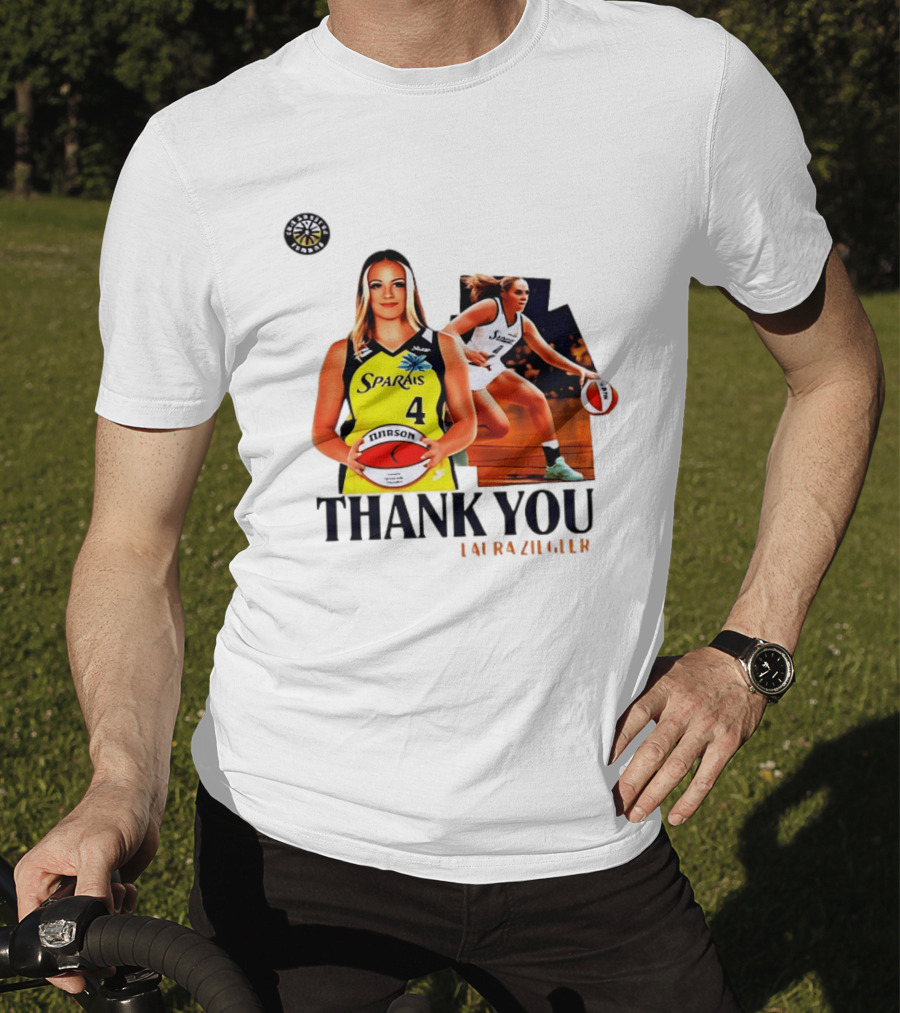 Sparais Laura Ziegler Thank You Basketball #4 Sports T-Shirt