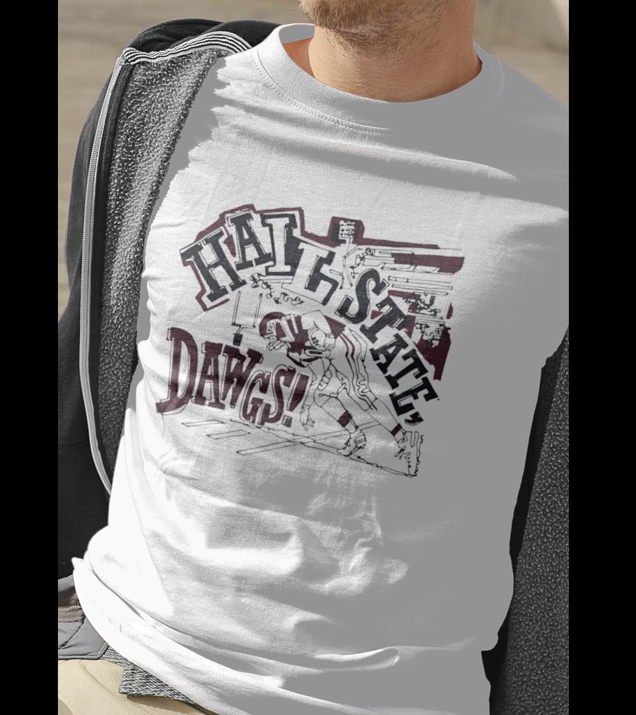Hail State Dawgs Mississippi State Football Action Player T-Shirt