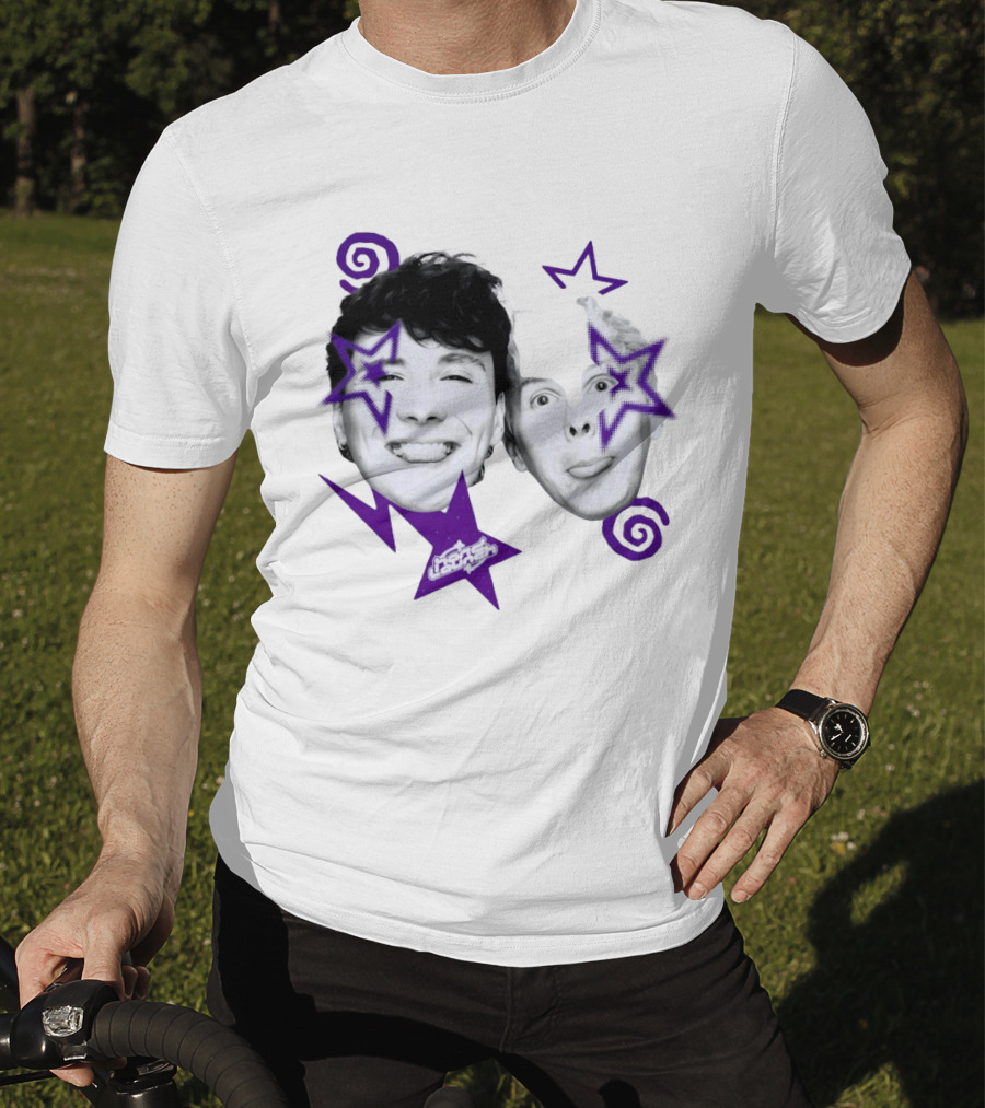 Hard Launch Firstpinof Iconic Faces With Purple Aesthetic Swirls And Stars T-Shirt