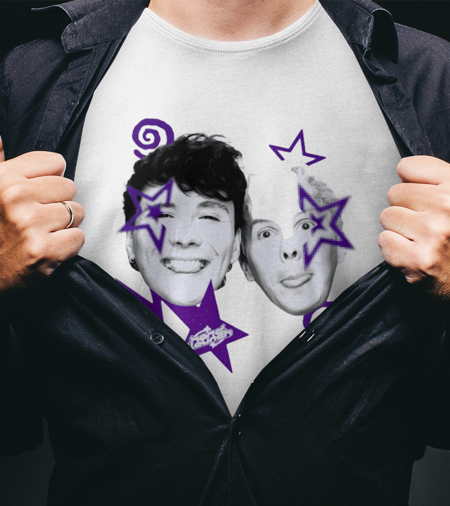 Hard Launch Firstpinof Iconic Faces With Purple Aesthetic Swirls And Stars T-Shirt
