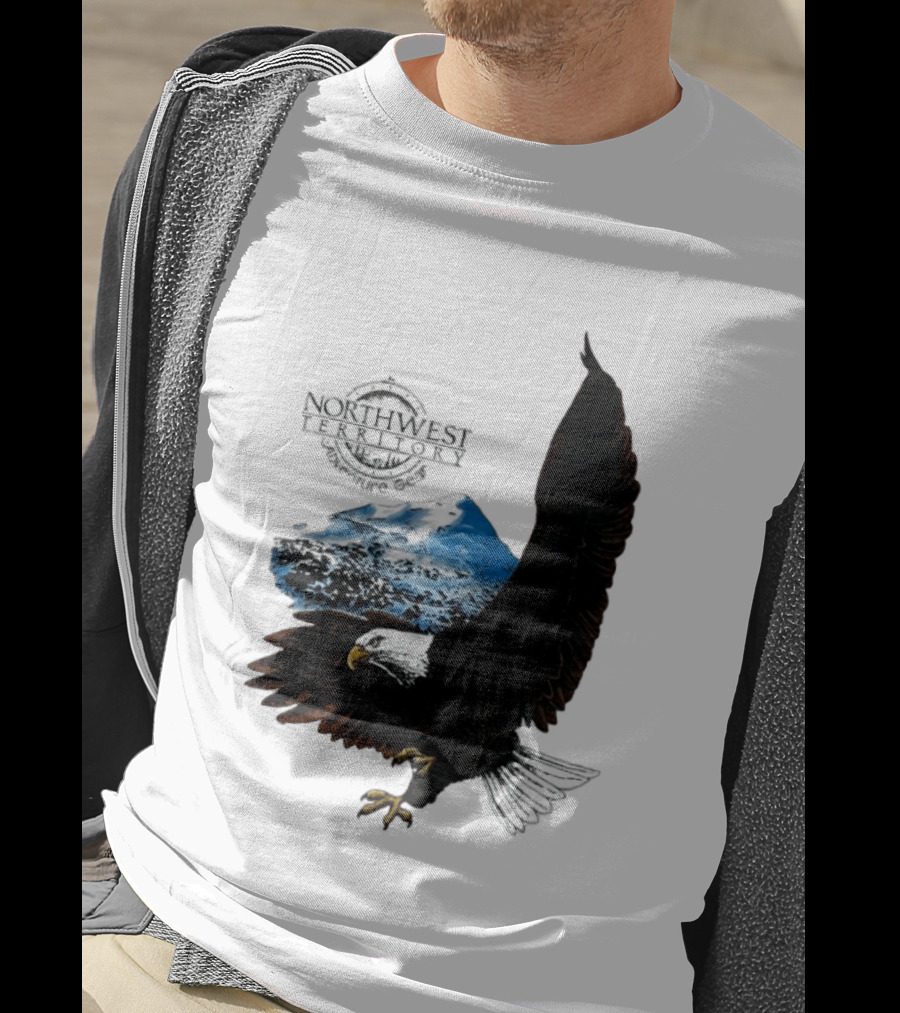 Northwest Territory Adventure Eagle Majestic Mountain Scene T-Shirt