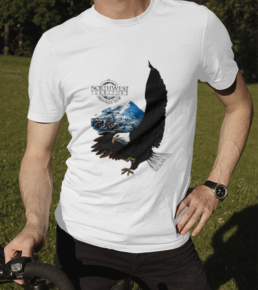 Northwest Territory Adventure Eagle Majestic Mountain Scene T-Shirt