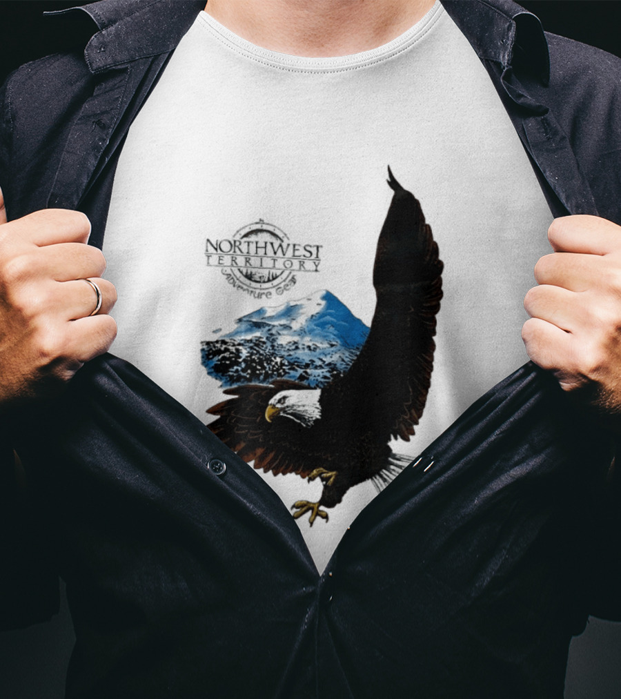 Northwest Territory Adventure Eagle Majestic Mountain Scene T-Shirt