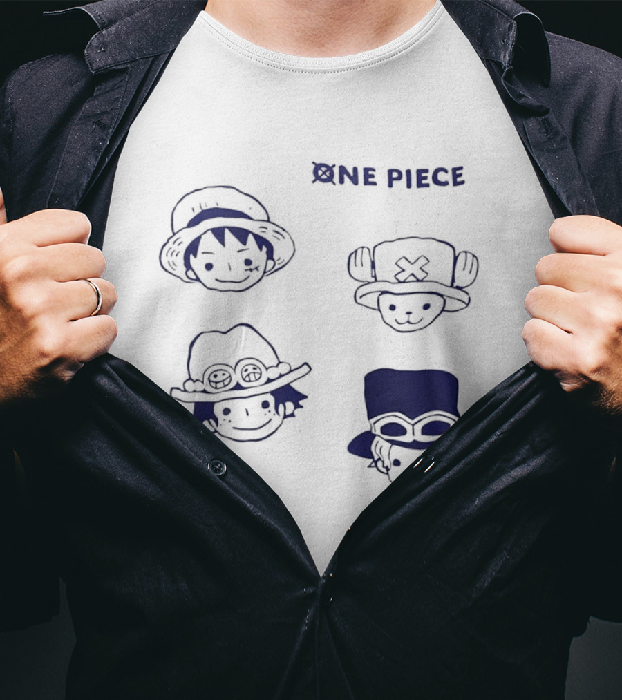 One Piece Luffy Ace Sabo Chopper Characters Manga Anime T-Shirt