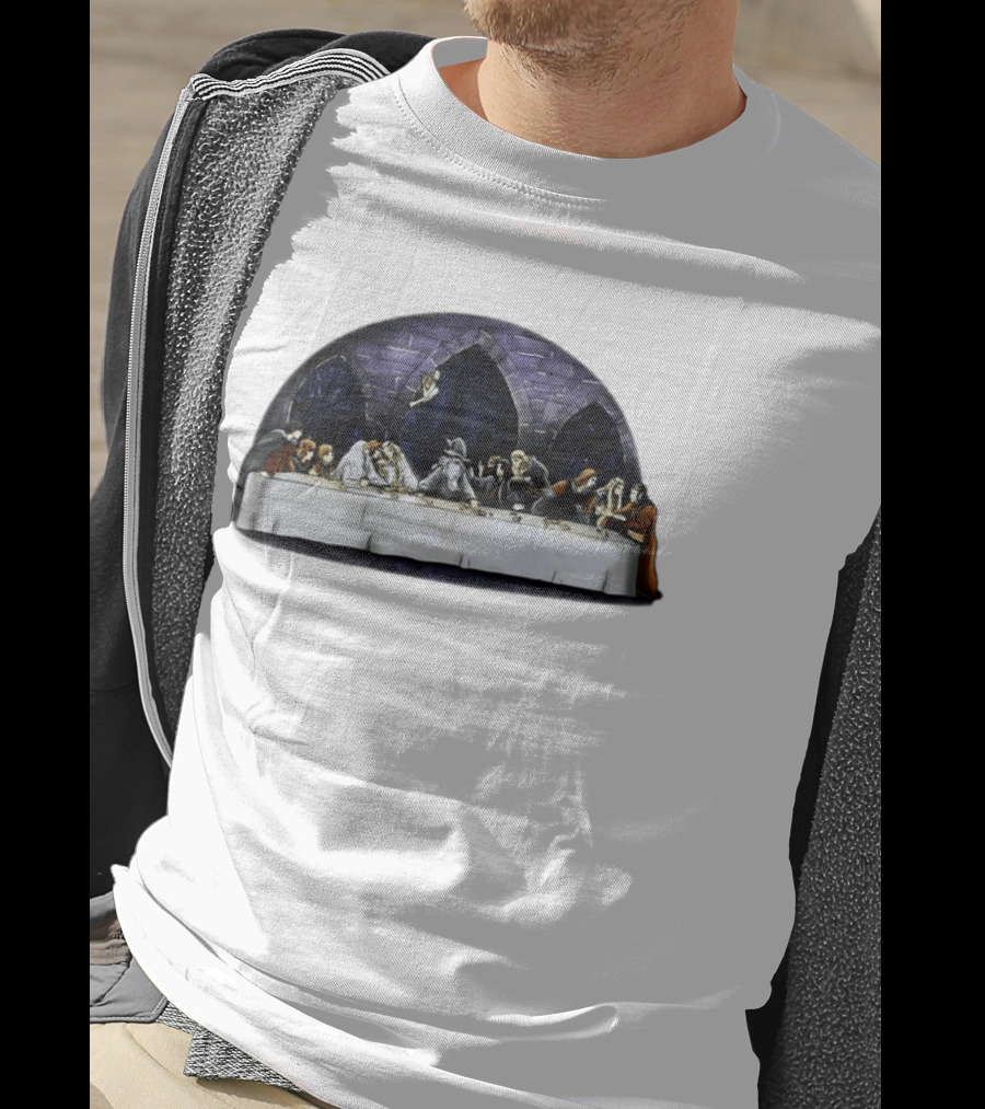 The Last Supper Wizard Hobbits Fellowship Characters Gandalf Table Scene T-Shirt
